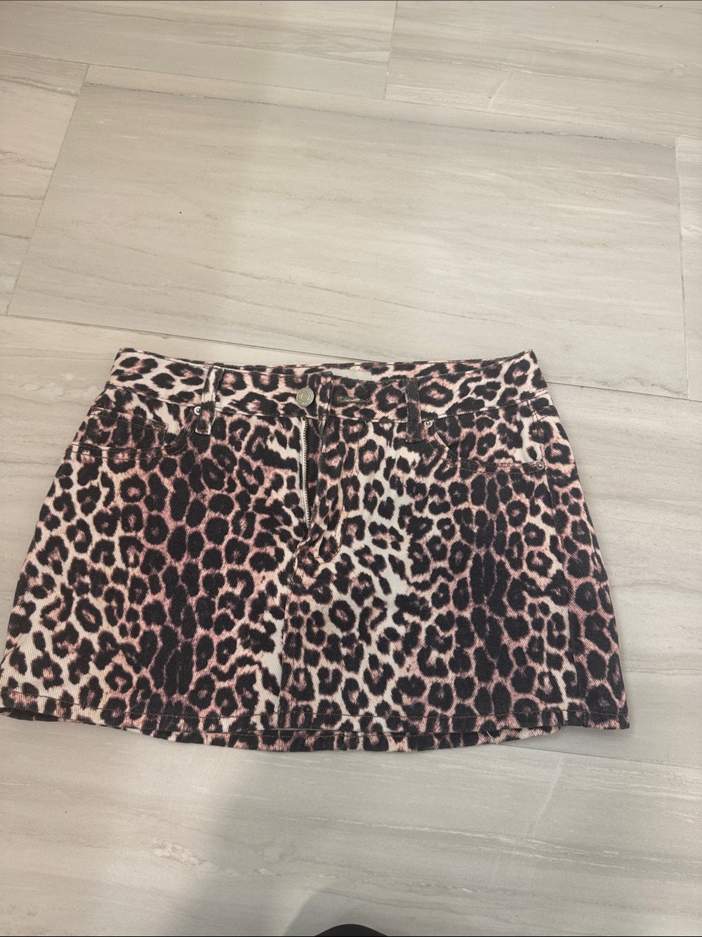 Pink Leopard Print Mini Skirt Pacsun